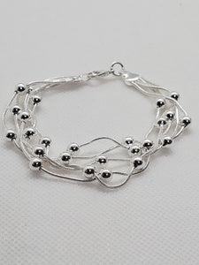 Silver Entwined Bead Floating Bracelet Invisible