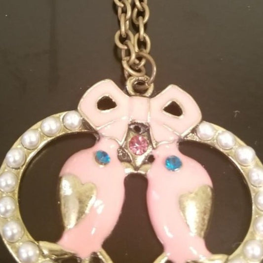 Pink Lovebirds Necklace