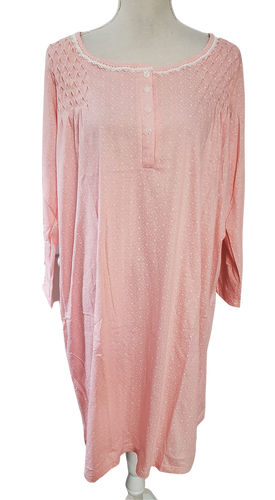 Pink Swiss Dot Smocked Nightgown