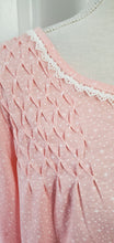 Load image into Gallery viewer, Pink Swiss Dot Smocked Nightgown

