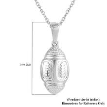 Load image into Gallery viewer, Platinum Over Sterling Silver Football Necklace
