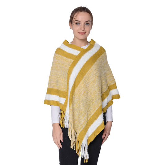 Women's Striped Poncho