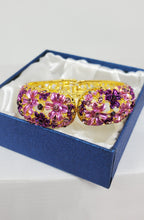 Load image into Gallery viewer, Purple Hand Painted Crystal Enameled Bracelet
