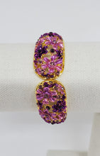 Load image into Gallery viewer, Purple Hand Painted Crystal Enameled Bracelet
