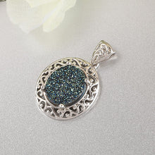 Load image into Gallery viewer, Iridescent Drusy Pendant Necklace
