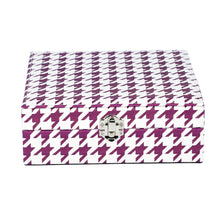 Load image into Gallery viewer, Purple and White Houndstooth Pattern Jewelry Box
