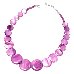 Pink Shell Stretch Bracelet, Earrings and Necklace
