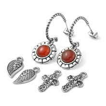 Load image into Gallery viewer, Interchangeable Red Agate Twisted Rope Earrings
