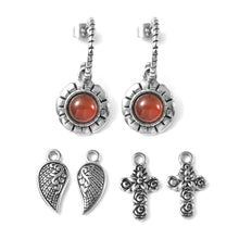 Load image into Gallery viewer, Interchangeable Red Agate Twisted Rope Earrings
