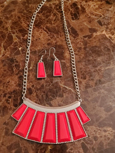 Choice of 3 Red Necklace and Earring Set