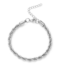 Load image into Gallery viewer, Twisted Rope Chain Bracelet in Rose Gold or Silver Unisex
