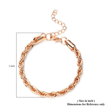Load image into Gallery viewer, Twisted Rope Chain Bracelet in Rose Gold or Silver Unisex
