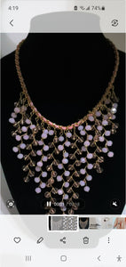 Bohemian Pink Glass Bead Drape Necklace