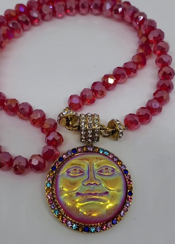 Luminous Bali Sun Cameo Pendant Necklace