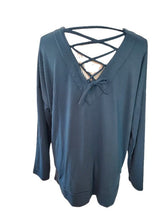 Load image into Gallery viewer, Soft Oversized Ladies Top with Criss Cross Back
