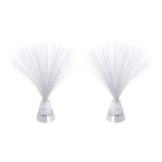 Set of 2 White Mini Fiber Optic Light (3xAAA Batteries Not Included