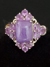 Load image into Gallery viewer, Siberian Charoite {4.00 Ct), Amethyst Ring in Platinum Size 7
