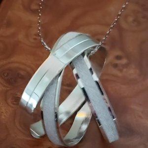 Silver Hoop Necklace on Lobster Claw Chain - WHIMSICALIA
