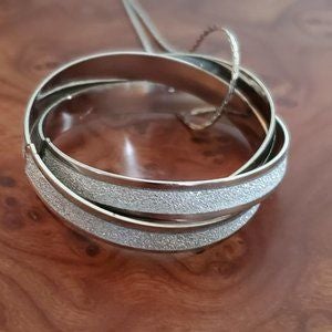 Silver Hoop Necklace on Lobster Claw Chain - WHIMSICALIA