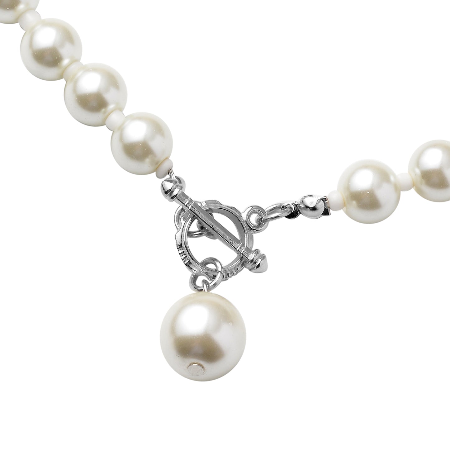 Simulated White Pearl 10-14mm Beaded Necklace (20 Inches)