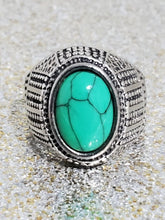 Load image into Gallery viewer, Men&#39;s Green Turquoise Ring Size 10
