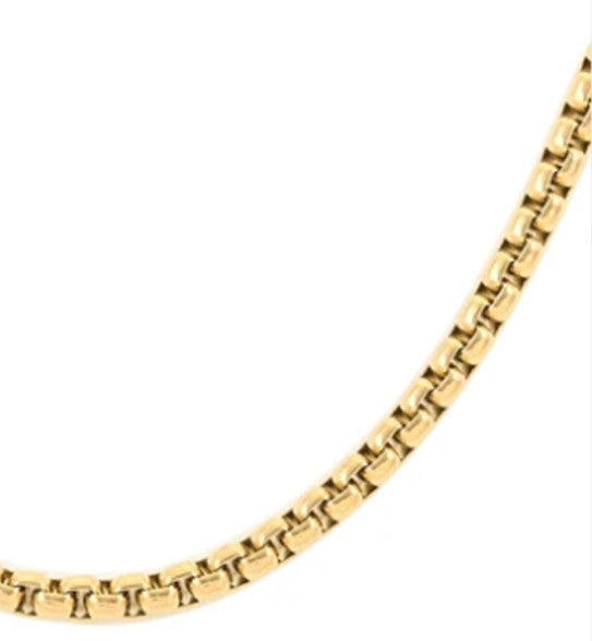 Men's Yellow Gold Steeltime Ion Plated Box Necklace