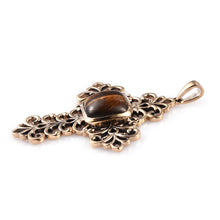 Load image into Gallery viewer, Artisan South African Tigers Eye Cross Necklace with Free Premium Chain
