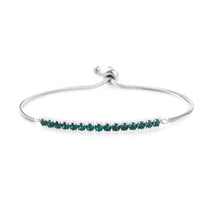 Bracelet, Adjustable Made with Emerald Crystal from Swarovski