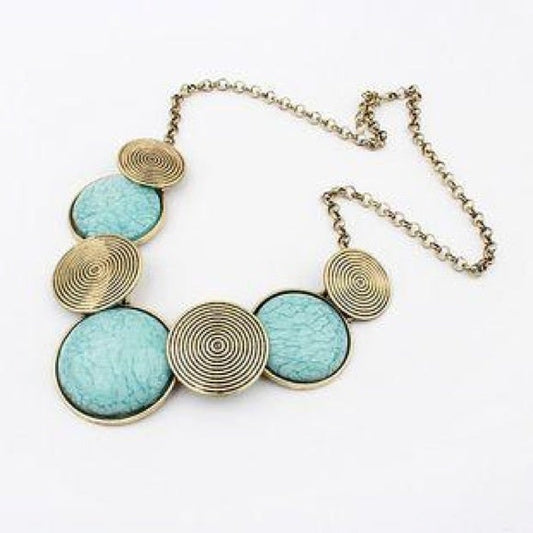 Turquoise Stone Bib Necklace