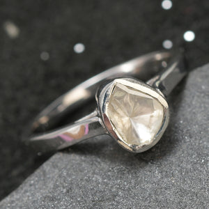 Stylish Artisan Crafted Polki Diamond Solitaire Ring Size 8