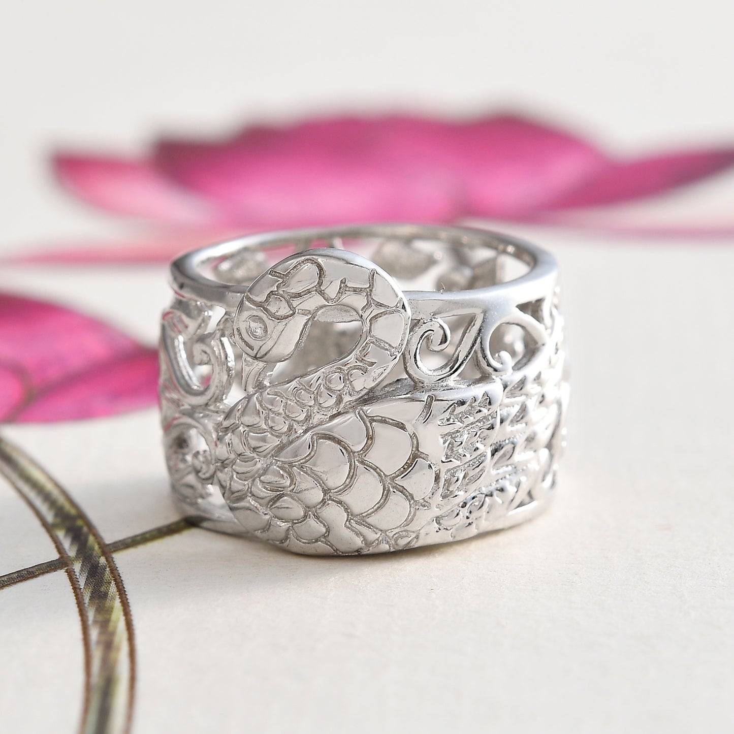 Artisan Crafted Platinum Swan Ring