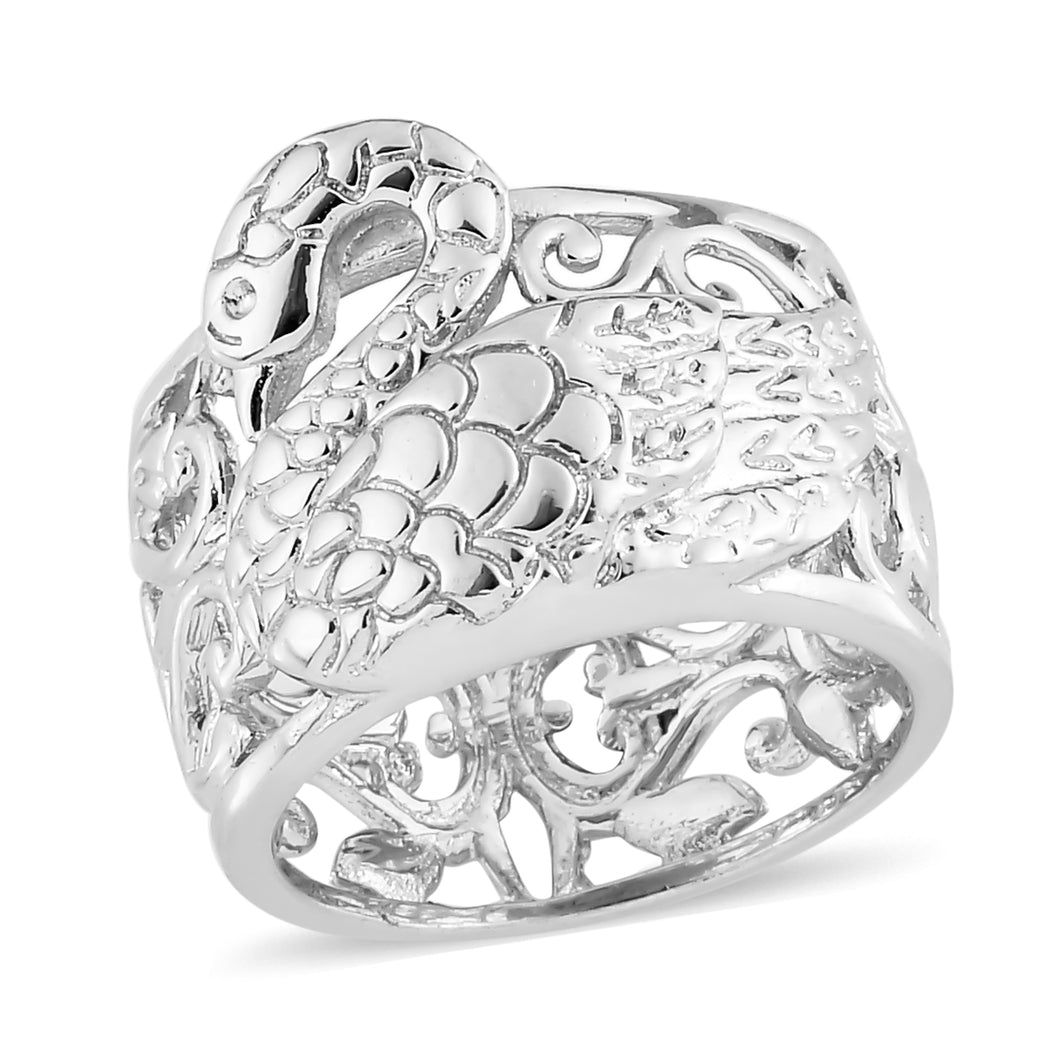 Artisan Crafted Platinum Swan Ring