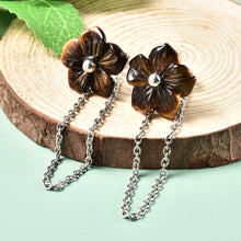 Load image into Gallery viewer, Hand Carved Tiger Eye Drop Earrings
