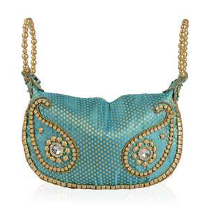 Versatile Turquoise and Gold Potli Bag