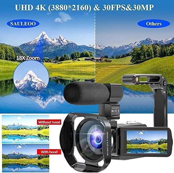 NEW 4K Digital Camera 48MP 18X HD Camcorder WiFi IR Night Vision Video Camera and Remote Control
