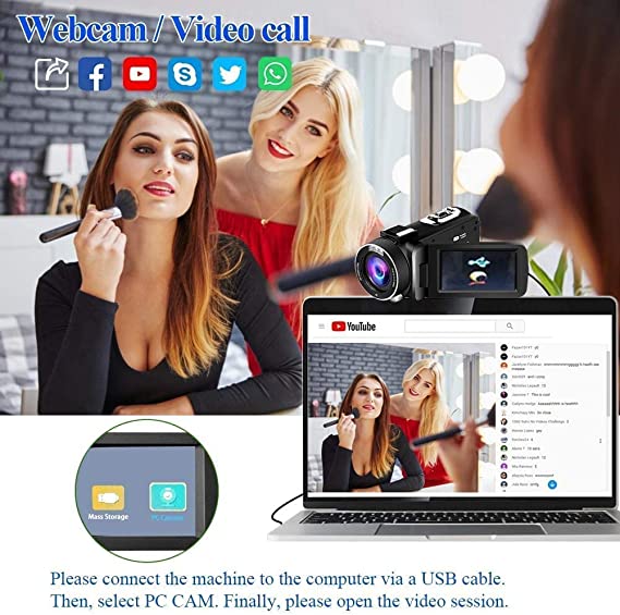 NEW 4K Digital Camera 48MP 18X HD Camcorder WiFi IR Night Vision Video Camera and Remote Control