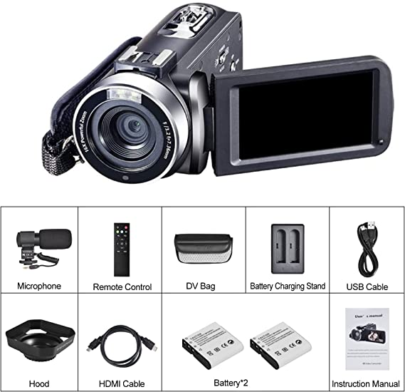 NEW 4K Digital Camera 48MP 18X HD Camcorder WiFi IR Night Vision Video Camera and Remote Control