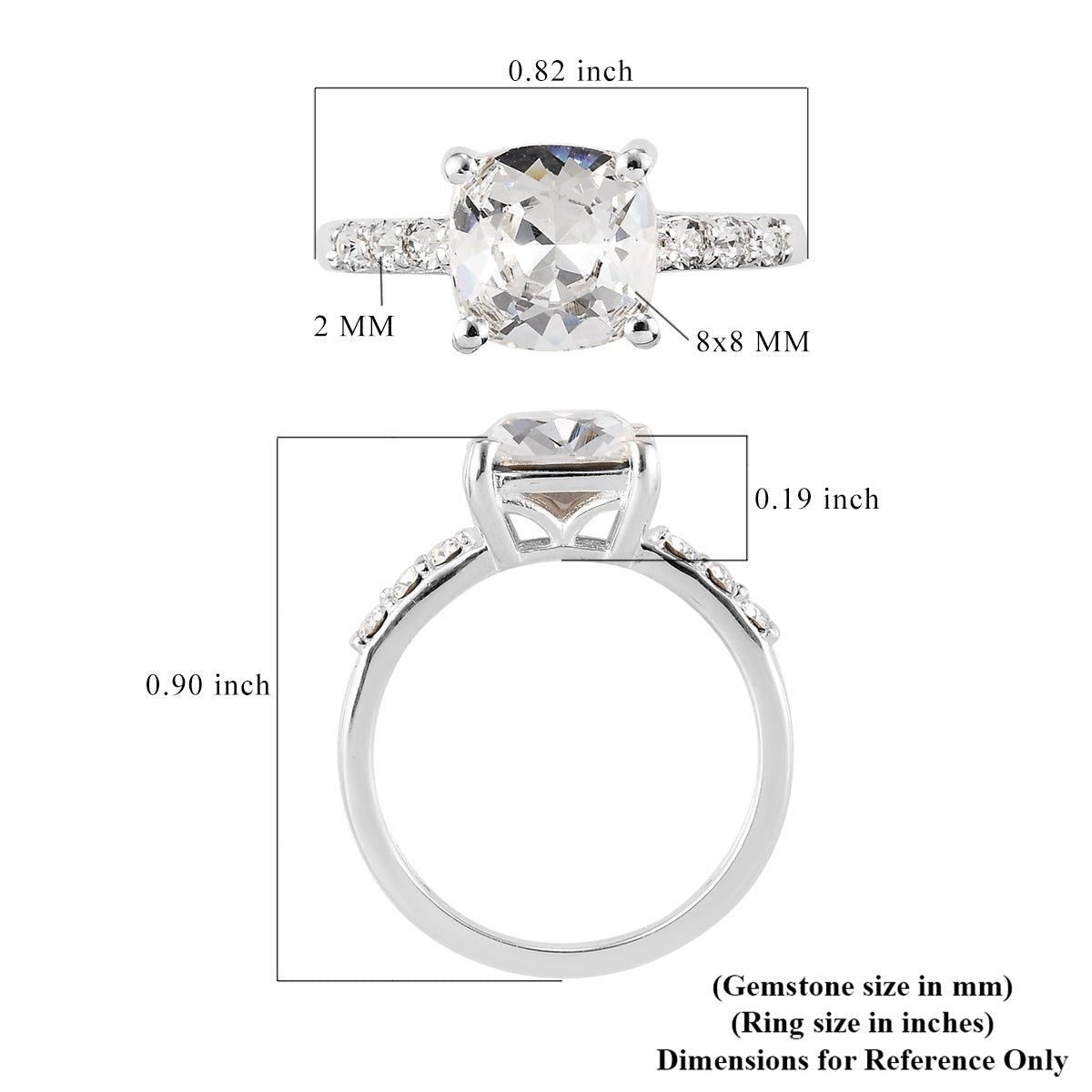 White Sapphire Engagement Ring Size 9