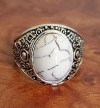Load image into Gallery viewer, Unisex White Turquoise Ring - WHIMSICALIA
