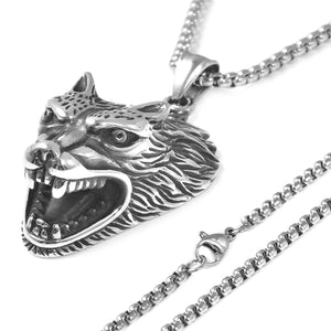 Wolf Earrings and Pendant Necklace 24 Inches