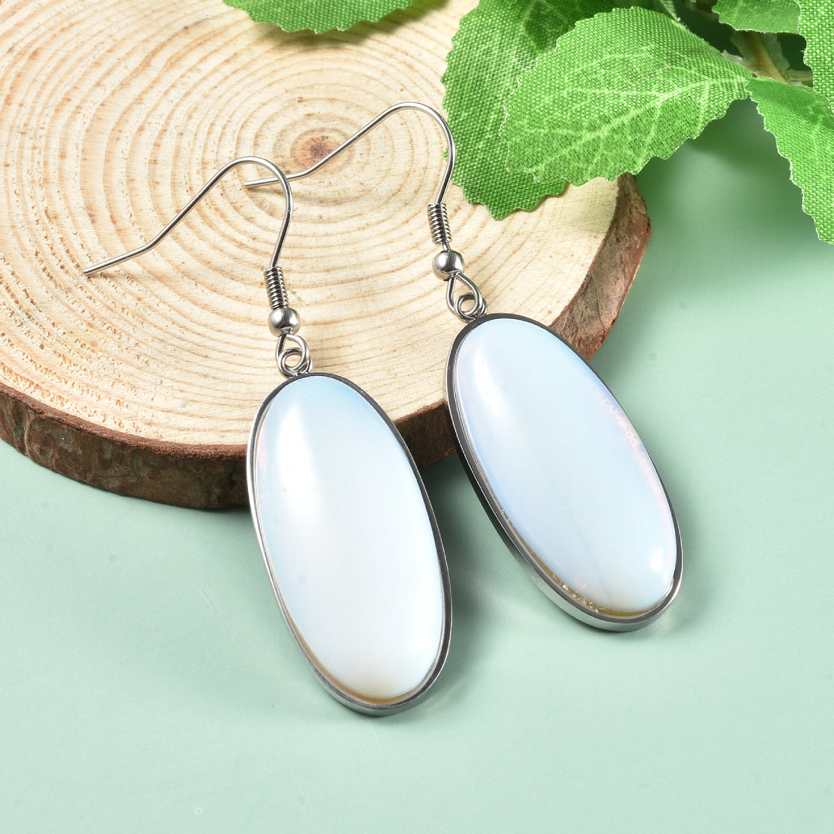 Women's Beautiful Opalite Elongated Earrings