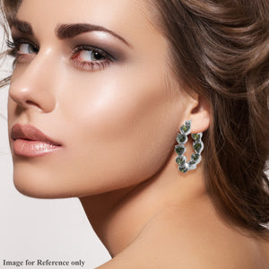 Women's Peridot Inside Out Hoop Earrings