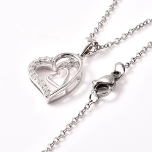Happy Mother's Day Gift Box with Stylish Diamond Heart Pendant Necklace