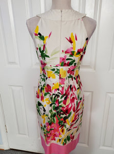 Floral Splash Print Sheath Dress Size 4