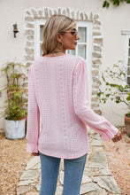 Load image into Gallery viewer, Eyelet Lace Trim Flounce Sleeve Blouse
