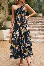 Load image into Gallery viewer, Floral One-Shoulder Sleeveless Dress with Pockets
