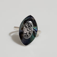 Load image into Gallery viewer, Abalone Oval Sterling Silver Ring Size 8 - WHIMSICALIA
