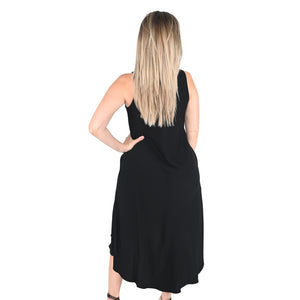 Rachel Roy Sleeveless High Low Black Maxi Dress Size Medium