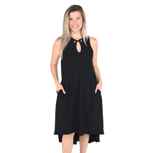 Rachel Roy Sleeveless High Low Black Maxi Dress Size Medium