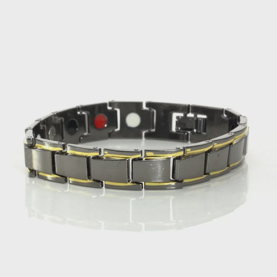 Men's Magnetic By Design Bracelet in Dark Silvertone (8.00 In)